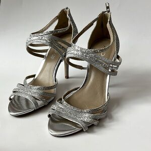 ALDO  glitter silver heels 8.5
